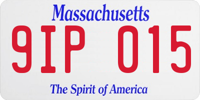 MA license plate 9IP015