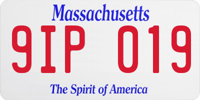 MA license plate 9IP019