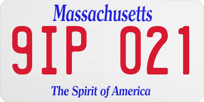 MA license plate 9IP021