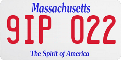 MA license plate 9IP022