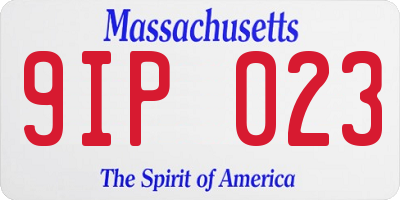 MA license plate 9IP023