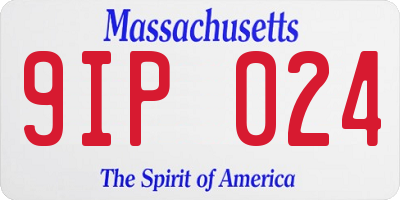 MA license plate 9IP024