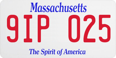 MA license plate 9IP025
