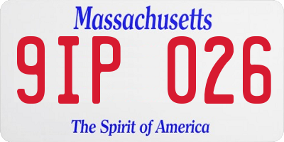 MA license plate 9IP026