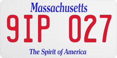 MA license plate 9IP027