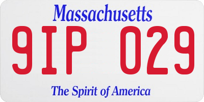 MA license plate 9IP029