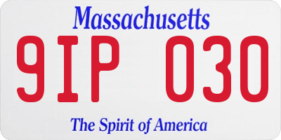 MA license plate 9IP030