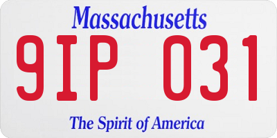 MA license plate 9IP031