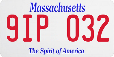 MA license plate 9IP032
