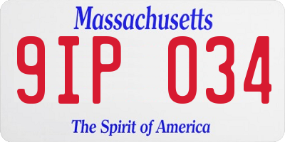 MA license plate 9IP034