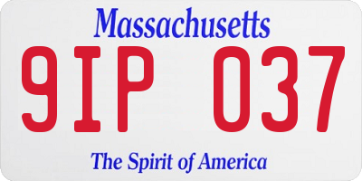 MA license plate 9IP037