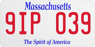 MA license plate 9IP039