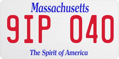 MA license plate 9IP040