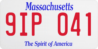 MA license plate 9IP041