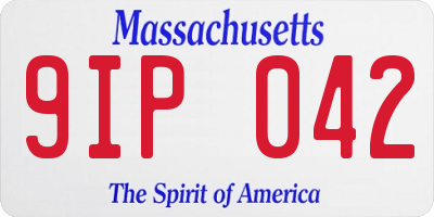 MA license plate 9IP042