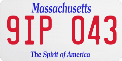 MA license plate 9IP043
