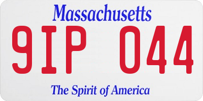 MA license plate 9IP044