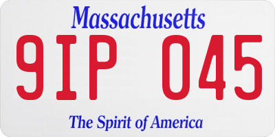 MA license plate 9IP045