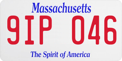MA license plate 9IP046