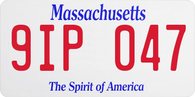MA license plate 9IP047