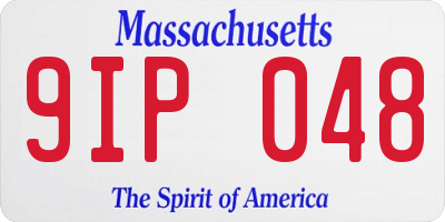 MA license plate 9IP048