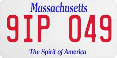 MA license plate 9IP049