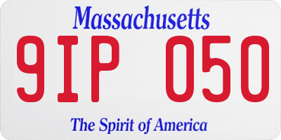 MA license plate 9IP050