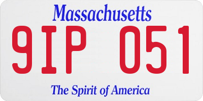 MA license plate 9IP051