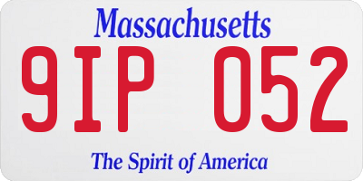 MA license plate 9IP052
