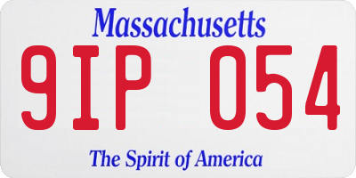 MA license plate 9IP054