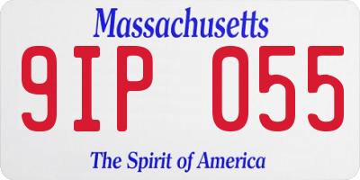 MA license plate 9IP055