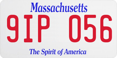 MA license plate 9IP056
