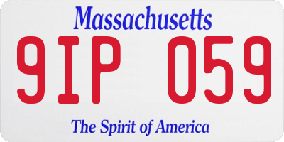 MA license plate 9IP059