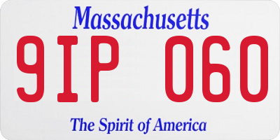 MA license plate 9IP060