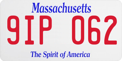MA license plate 9IP062