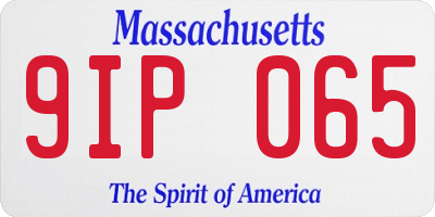 MA license plate 9IP065