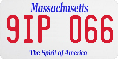 MA license plate 9IP066