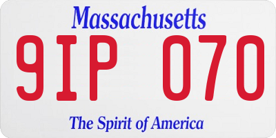 MA license plate 9IP070