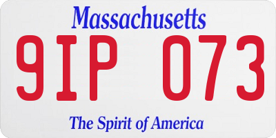 MA license plate 9IP073