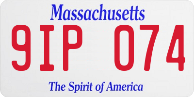 MA license plate 9IP074