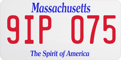 MA license plate 9IP075