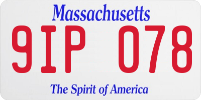 MA license plate 9IP078