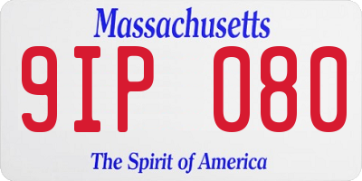 MA license plate 9IP080