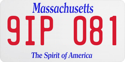 MA license plate 9IP081
