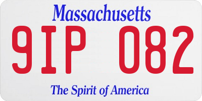 MA license plate 9IP082