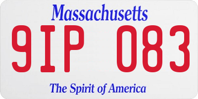 MA license plate 9IP083