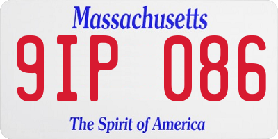 MA license plate 9IP086