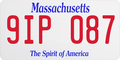 MA license plate 9IP087