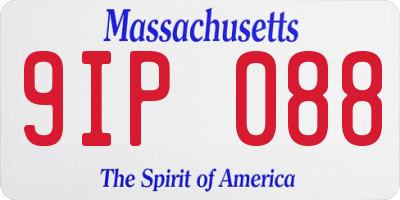 MA license plate 9IP088