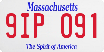 MA license plate 9IP091
